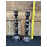 Antique Barley Twist Candlestick Holders 18.5"