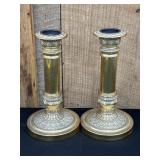 Vintage Pair of Gold Candlestick Holders
