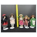 5 Danbury Mint Dolls Of The World