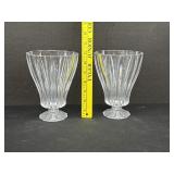 2 St. George Led Crystal 7" Footed Candle Holders