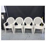 4 Round Back Fiberglass Arm Patio Chairs