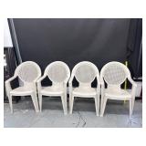 4 Round Back Fiberglass Arm Patio Chairs