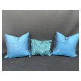 Lot Of 3 Teal Pillows