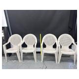 4 Round Back Fiberglass Arm Patio Chairs