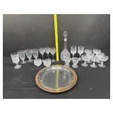 Box Full Of Crystal Glasses & Decanter