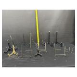 Large Lot Of Metal Plate Stands