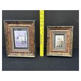 2 Italian Gold Leaf Wood Framed Prints