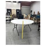 Fiberglass 5 Ft Round Folding Table Rated 300Lbs