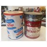 2 Vintage Morton Potato Chip Containers