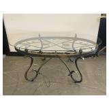 Iron & Glass Oval Coffee Table