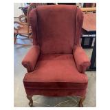 Queen Anne Leg Burgandy Chair