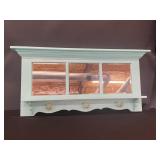 Aqua Bevel Glass Mirror & Glass Knobs