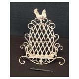 Vintage Rooster Metal Cook Book Holder