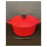 Red Enameled Cast Iron Dutch Casserole Cookware