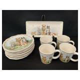 Pier 1 Ironstone Easter Dogs Mugs Plates Trays