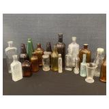Lot Vintage Bottles & Measure Glass
