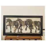 Large Framed Horse Wall Haning Picture
