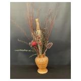 Vintage Wicker Vase Basket Arrangment