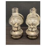 Pair 11" Reflective Oil Lantern Wall Hangings