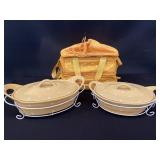 Vintage Casseroles W/Lids Insulated Carrying Case