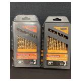 2 Titanium Nitride High Speed Drill Bit Sets
