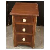 Antique Bedside Table 3 Drawer Needs Work