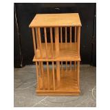 Oak Rotating Table Plant Stand