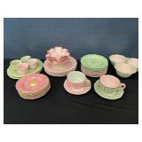 Set Franciscan Flora Dishes Plates Cups Saucers ++