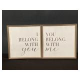 2 Framed Canvas Art Pictures 16" Square