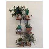 Metal Wall Hanging Plant Holder w/Plants