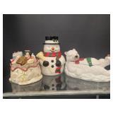 3 Christmas Cookie Jars Fitz & Floyd * More