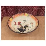 Harvest Rooster Serving Bowl 10" Wide