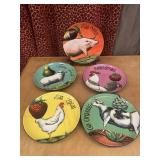 5 Farm Fresh Farm Animal Decorative Plates 8"