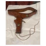 Vintage Leather Tooled Holster & Gun Belt