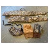 Lot Camo 2 Gun Cases 2 Hoods & Hand Warmer