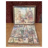 Vintage Puzzle Box W/ Blocks & Patterns