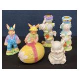 Easter Lot Candlesticks Containers Figurines