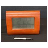 Sharper Image Clock w/ Date Time Temp