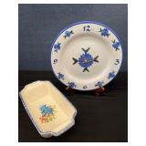 Stoneware Clock & East Texas Potery Loaf Dish