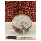 Vintage Heavy Glass Ball Paperweight