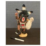 Vintage Black Hopi Orge Kachina Doll Signed