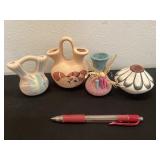 4 Small Signed Native American Vase