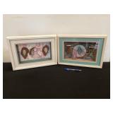2 VTG Shadow Box Hangings Arrowheads Native Amer