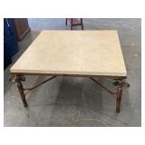 Vintage Marble Table W/ Brass Elephant Heads