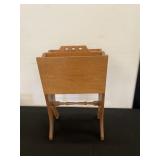 Vintage Wood Magazine Rack 22" Tall