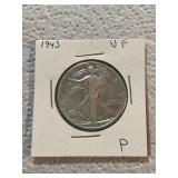 1943 Walking Liberty Silver Half Dollar  P Mint