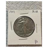 1947 Walking Liberty Silver Half Dollar Near Mint