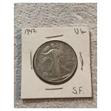 1942 Walking LIberty Silver Half Dollar Very Good