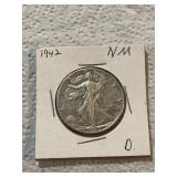 1942 Walking Liberty Silver Half Dollar Near Mint