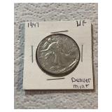 1947 Walking LIberty Silver Half Dollar